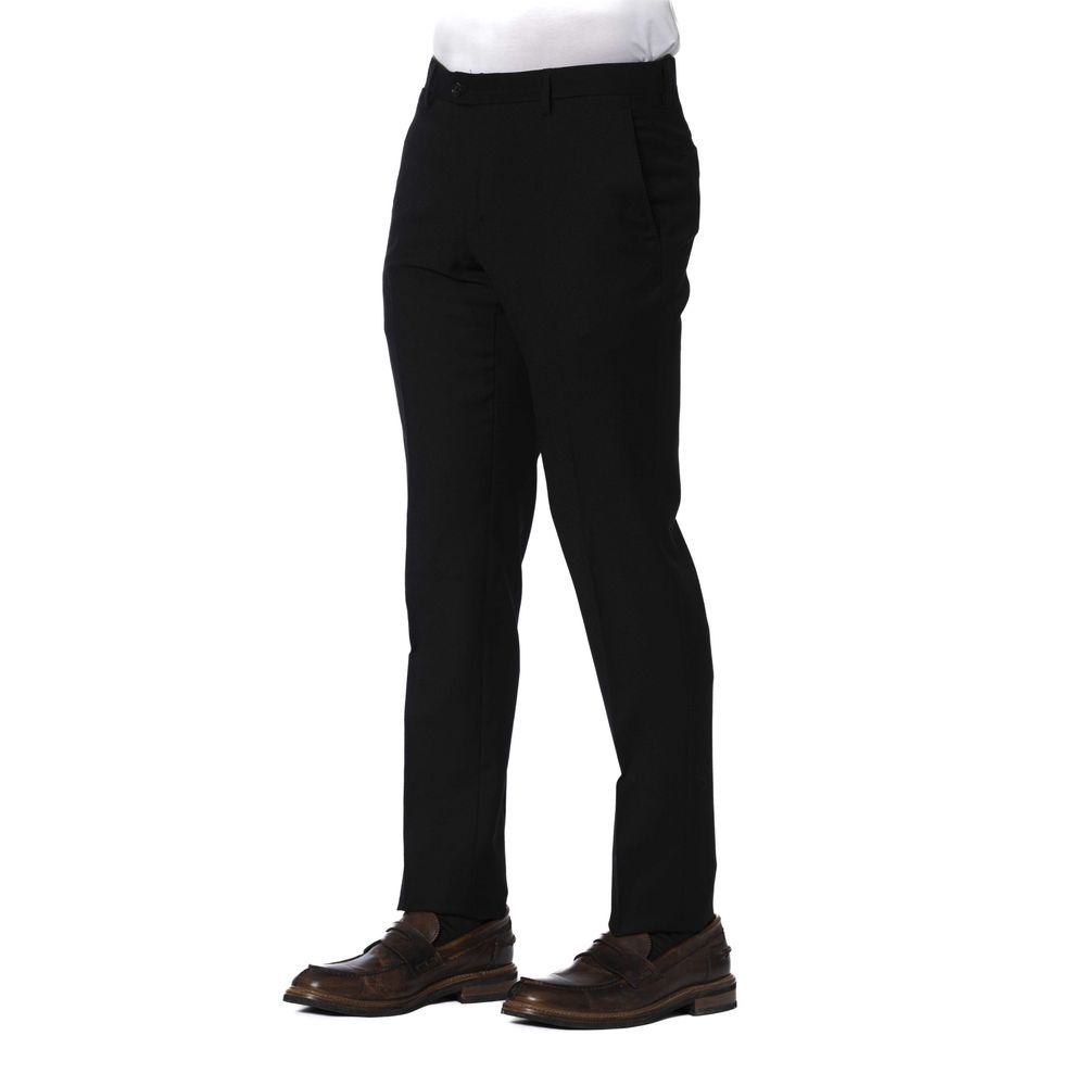 Black Wool Men Trouser