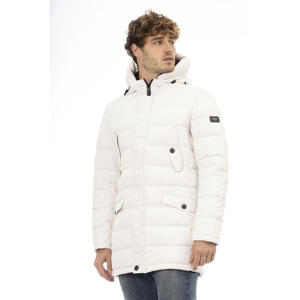 White Polyester Men's Jacket