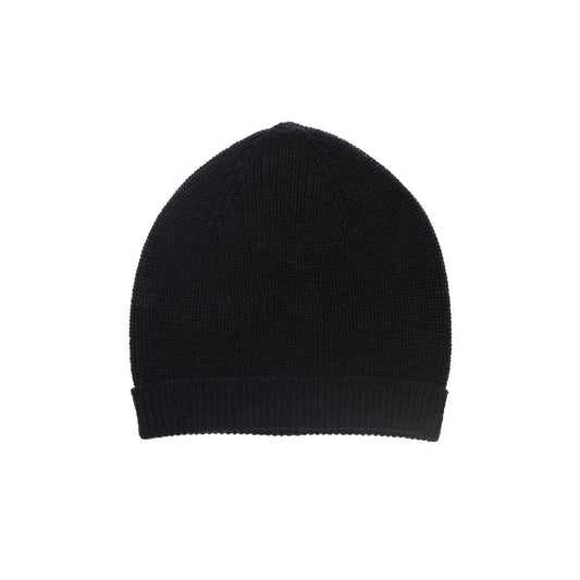 Black Merino Wool Men Cap