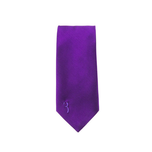 Elegante corbata de sisal bordada en color morado