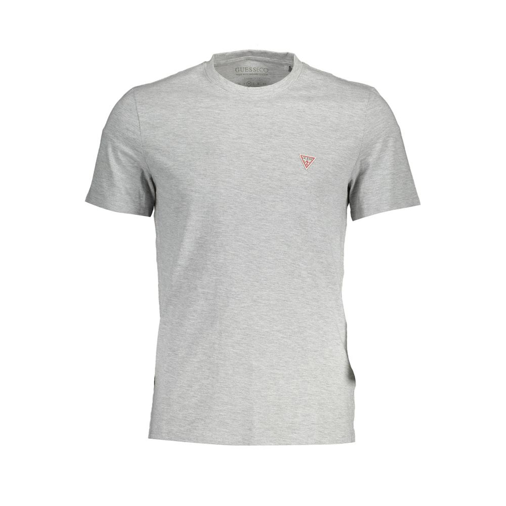 Sleek Gray Crew Neck Logo Tee