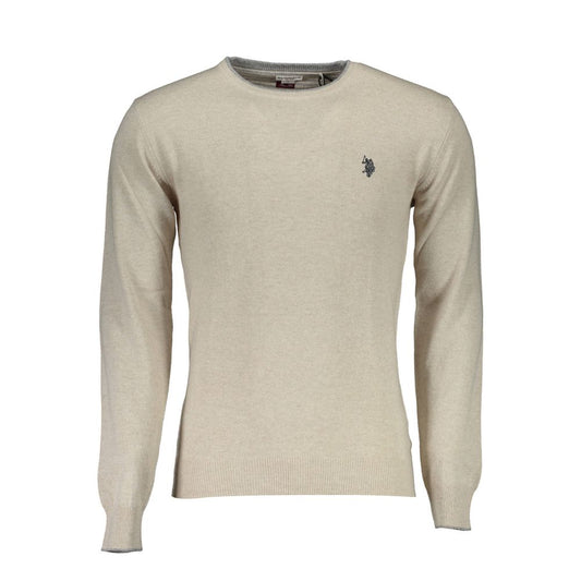 Beige Slim Wool-Cashmere Blend Sweater