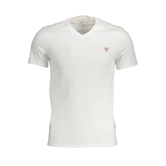 Elegant V-Neck Slim White Tee