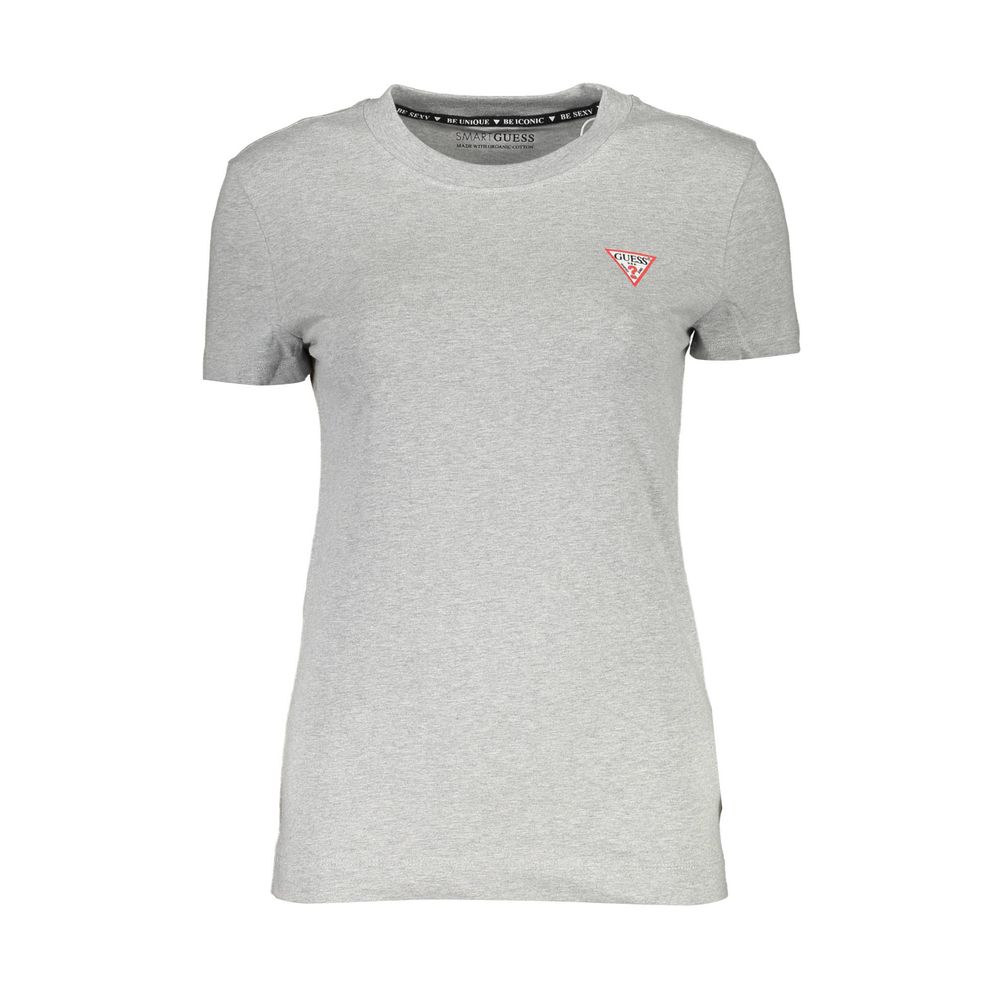 Chic Gray Logo Print Organic Tee