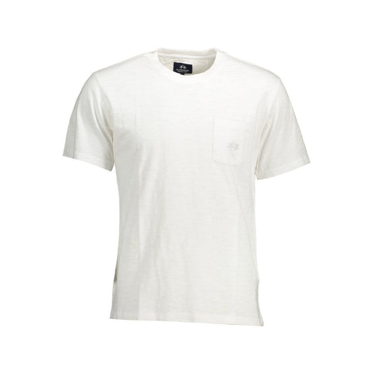 Elegant White Embroidered Pocket Tee