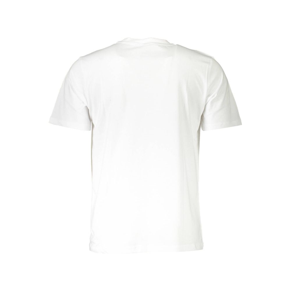 Elegant White Round Neck Tee with Print