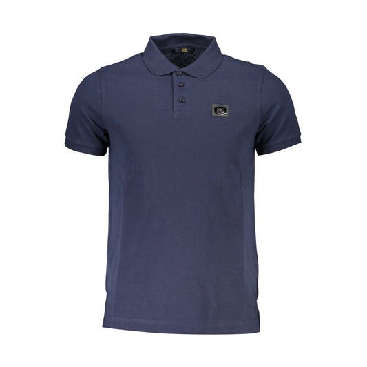 Blauw katoenen poloshirt