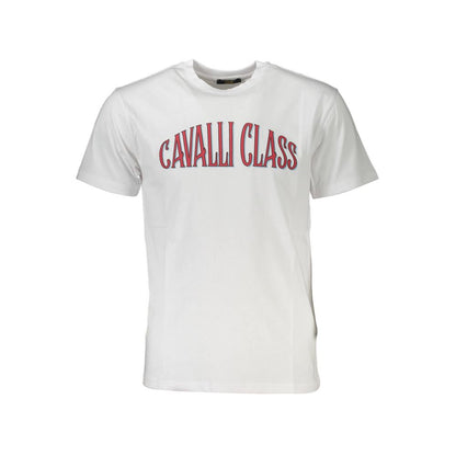 Elegant White Print Tee with Classic Logo