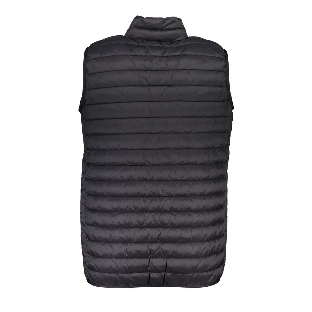 Sleek Sleeveless Black Zip Vest