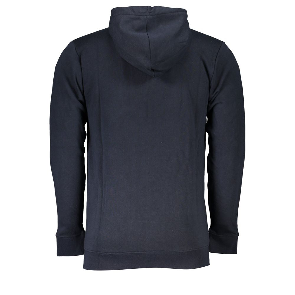 Sudadera con capucha y cremallera azul elegante