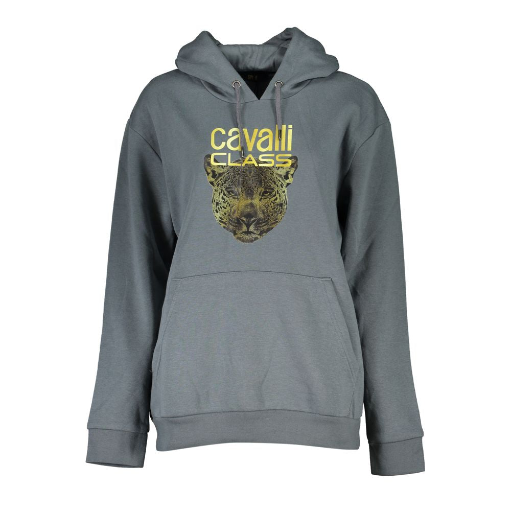 Elegante sudadera con capucha de forro polar gris