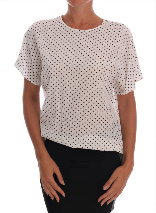 Chique zijden blouse met stippen