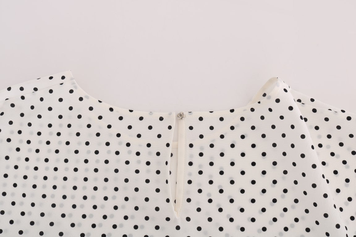 Chique zijden blouse met stippen