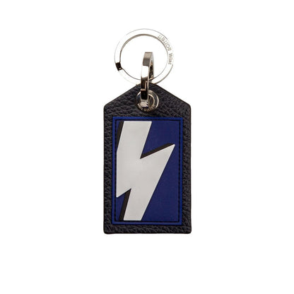 Blue Leather Mens Keychain