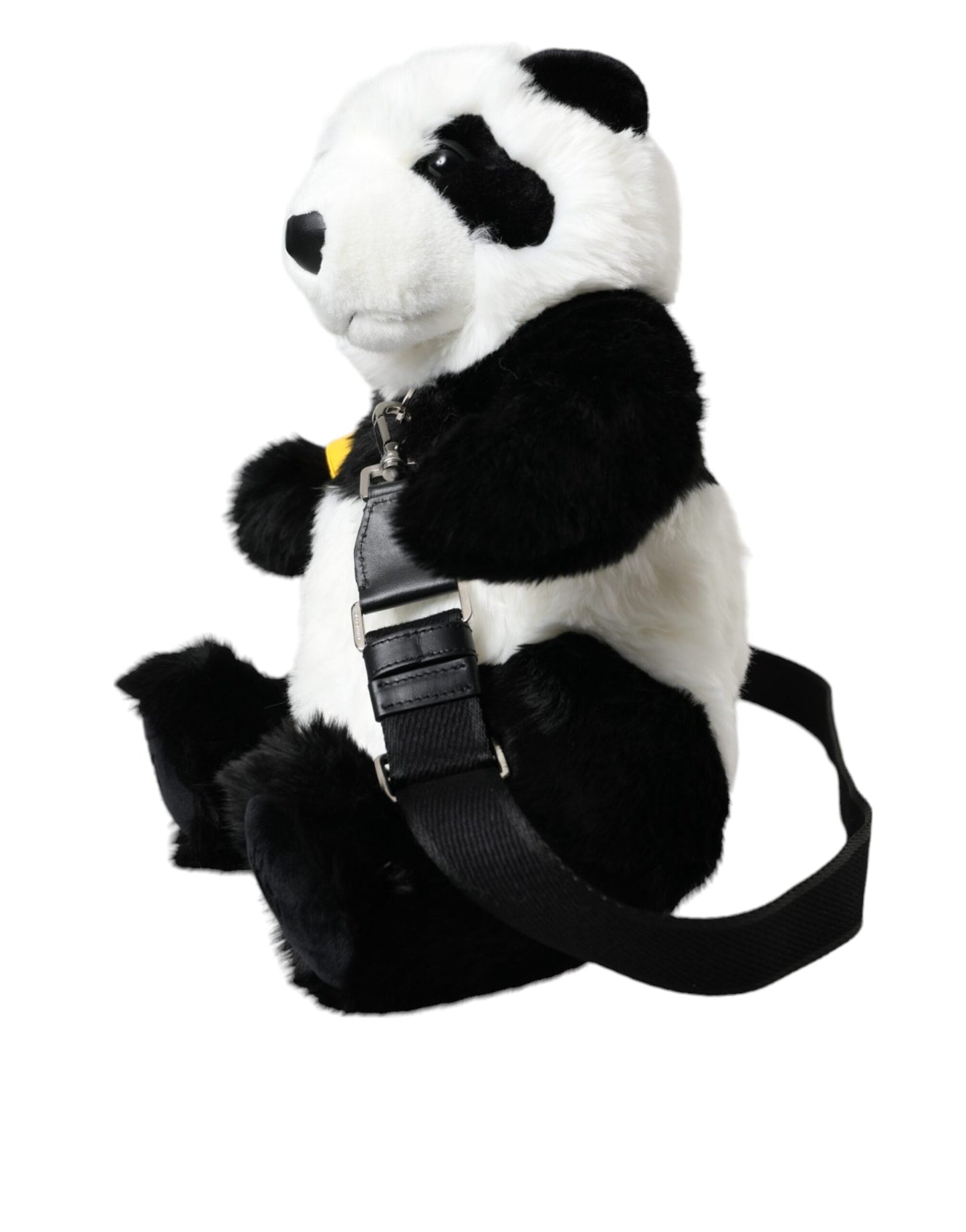 Black White Eco-Fur Animal Panda Shoulder Bag