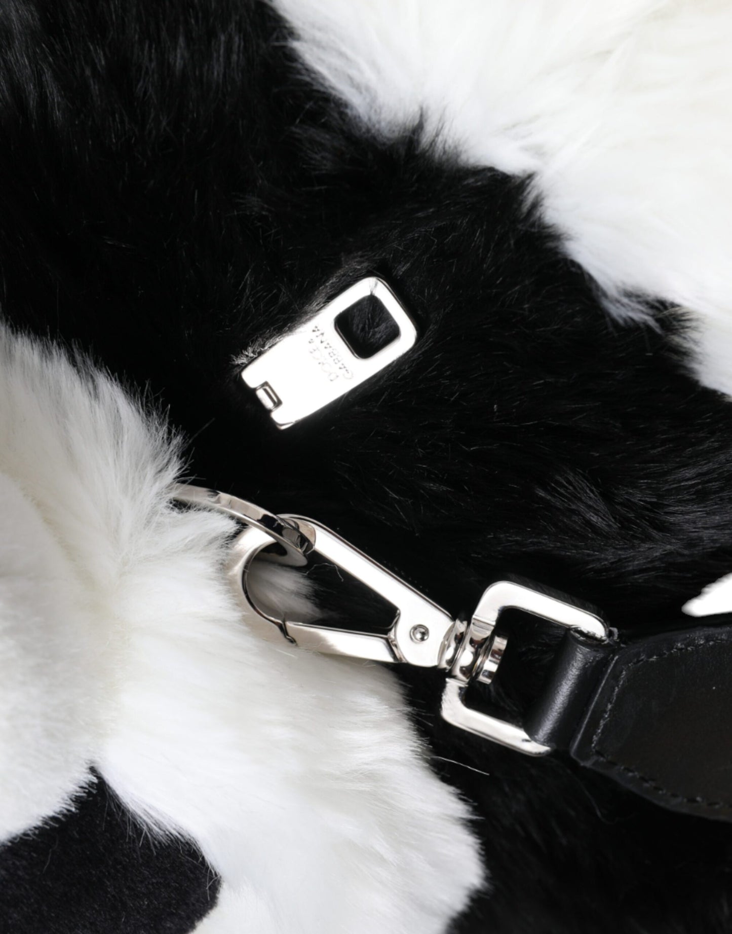 Black White Eco-Fur Animal Panda Shoulder Bag