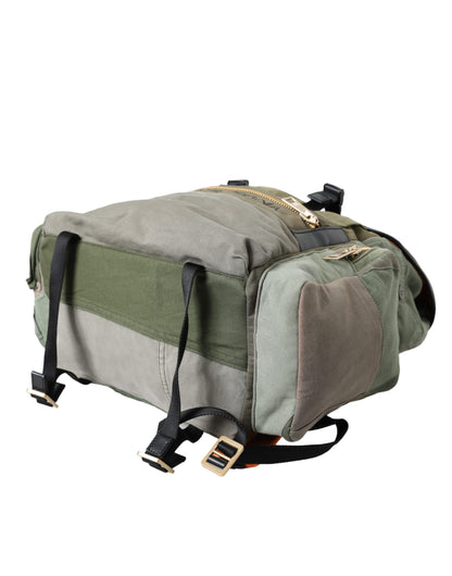 Military Green Patchwork Rucksack Backpack Bag