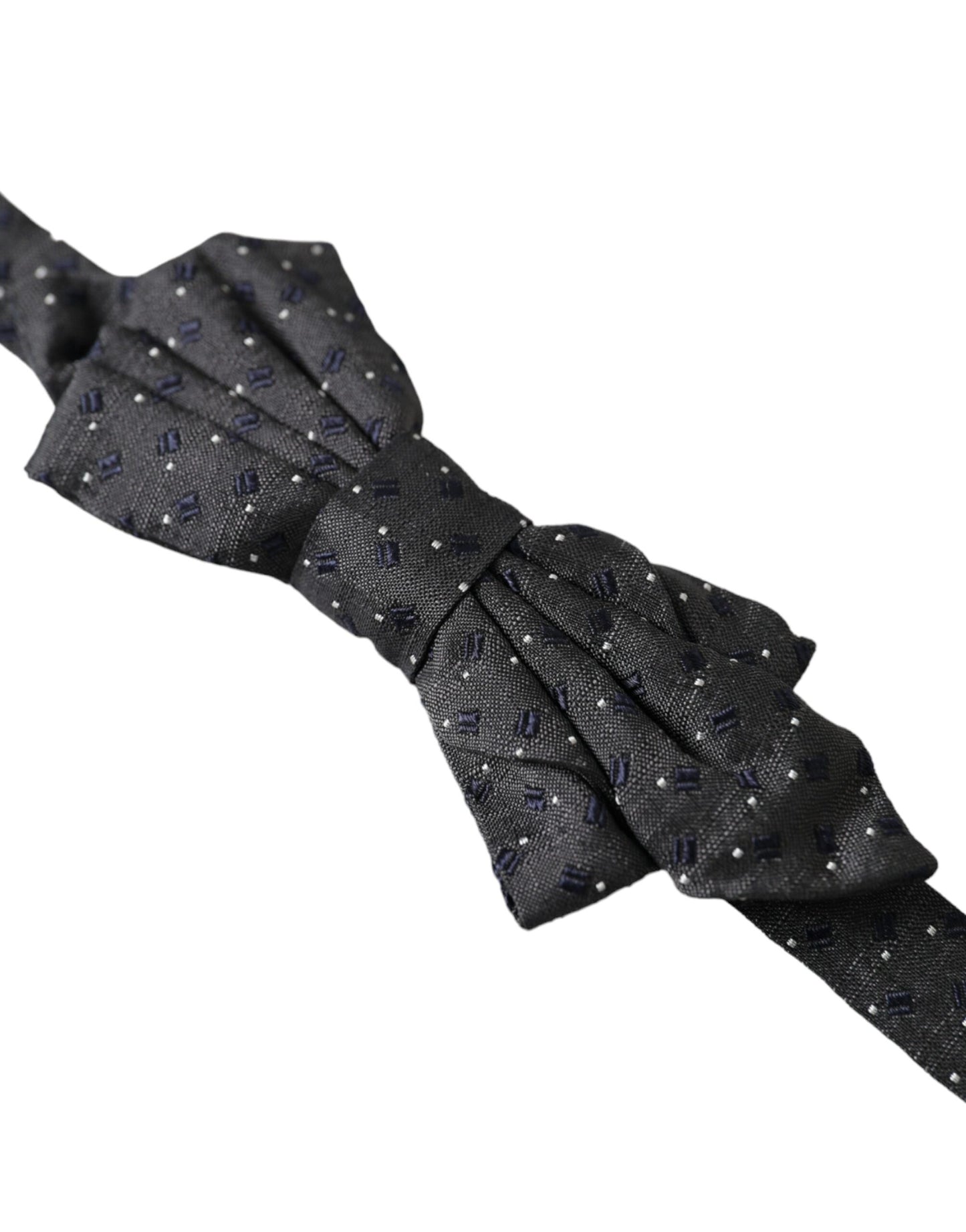 Black Silk Patterned Adjustable Neck Men Papillon Bow Tie