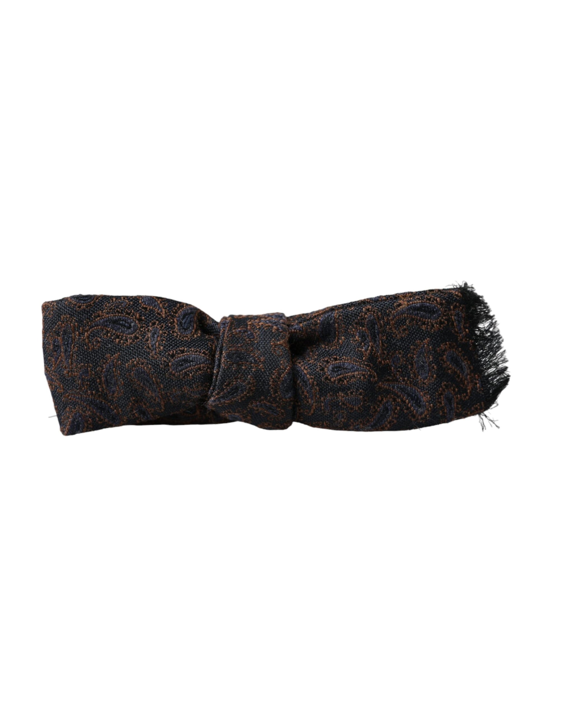 Brown Fantasy Silk Wool Adjustable Neck Men Bow Tie