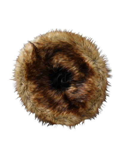 Brown Modacrylic Faux Fur Bucket Hat