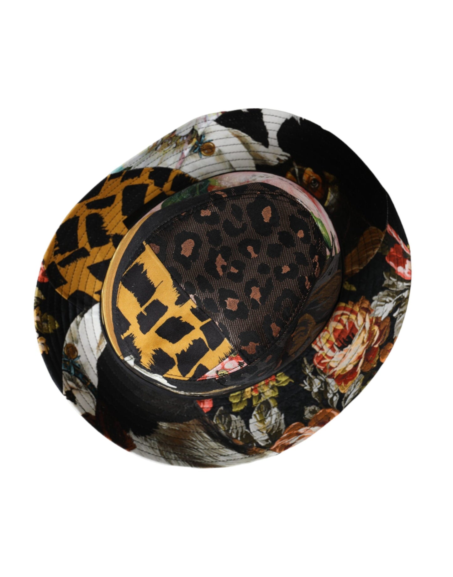 Multicolor Patchwork Women Fedora Wide Brim Hat