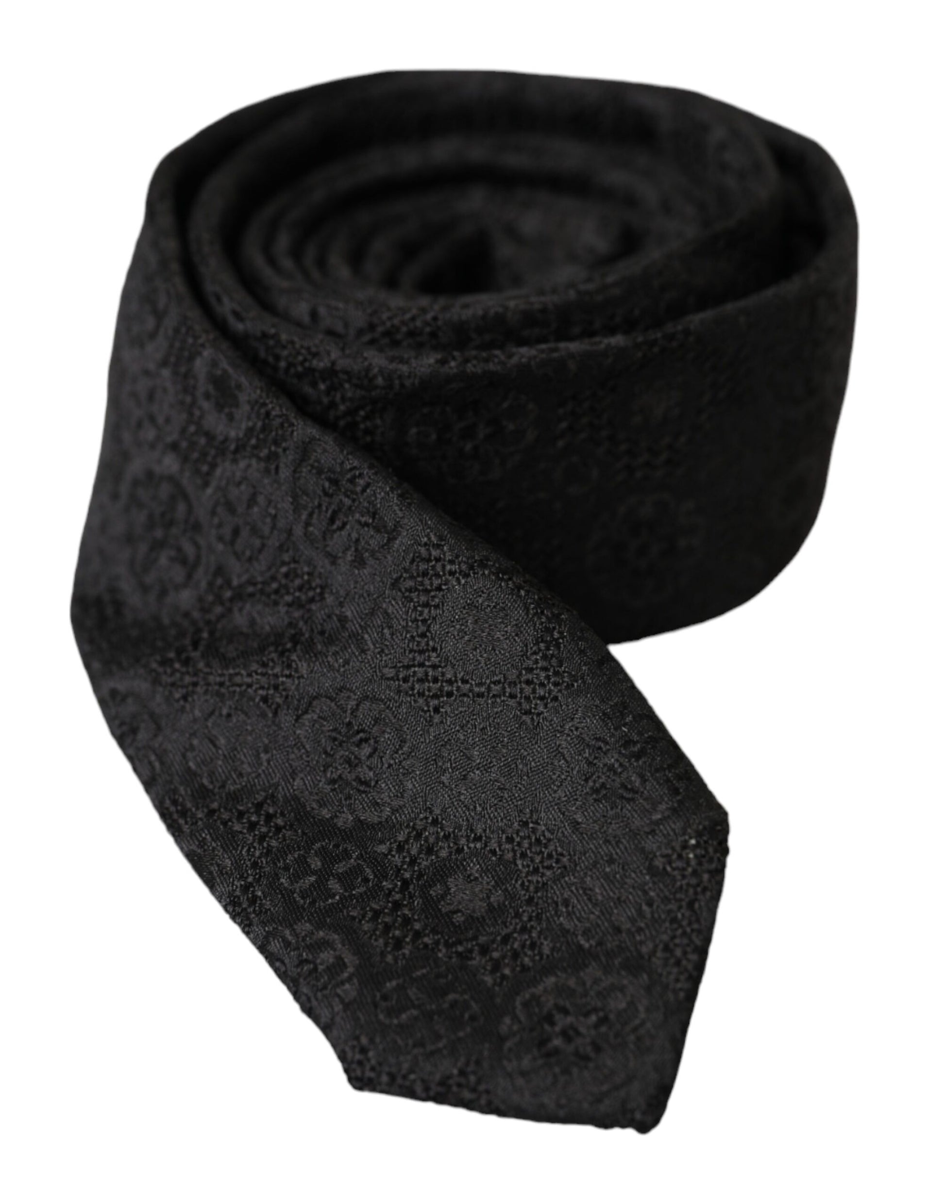 Black Fantasy 100% Silk Adjustable Tie