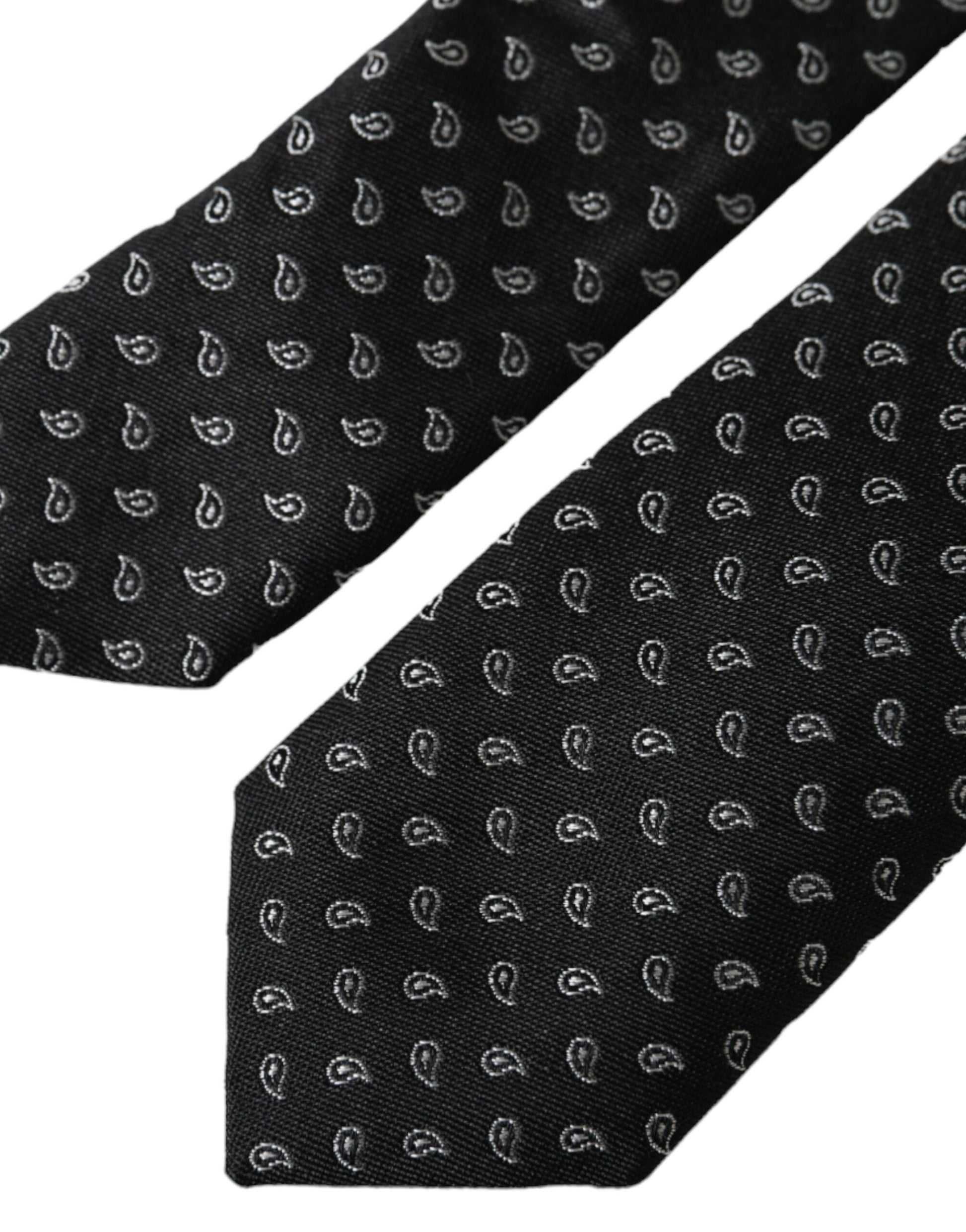 Black Jacquard Patterned Silk Adjustable Men Tie