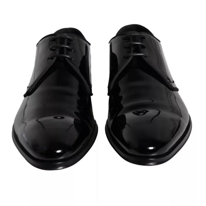 Black Calfskin Leather Derby Men Dress Shoes