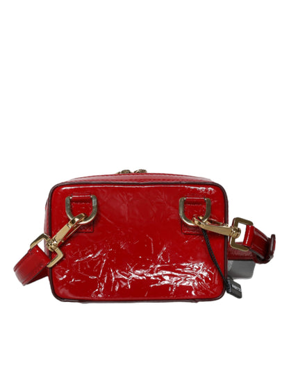 Red Leather Logo Plaque Waist Fanny Pack Women Bag