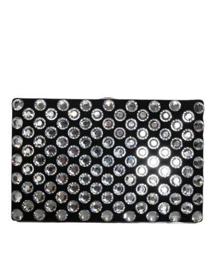 Black Velvet Crystal Clutch Evening Party Purse Bag