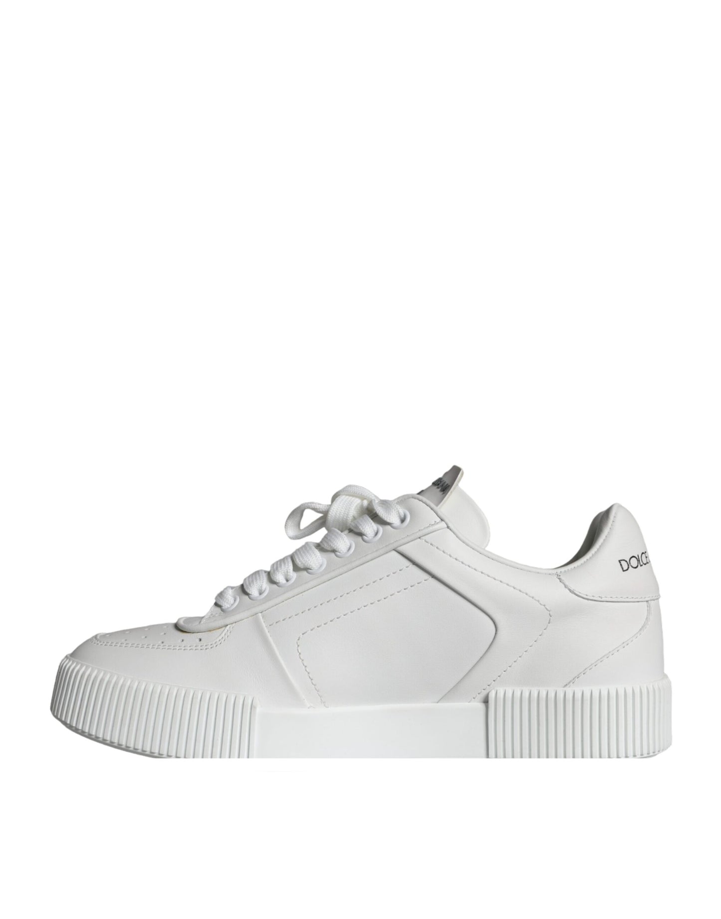 White Miami Leather Low Top Sneakers Shoes