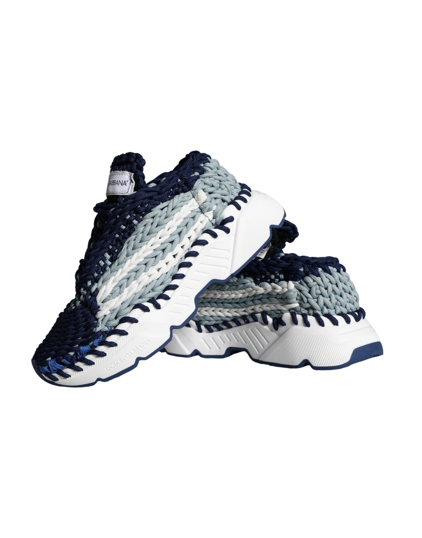 Blue White Daymaster Crochet Low Top Sneakers Shoes