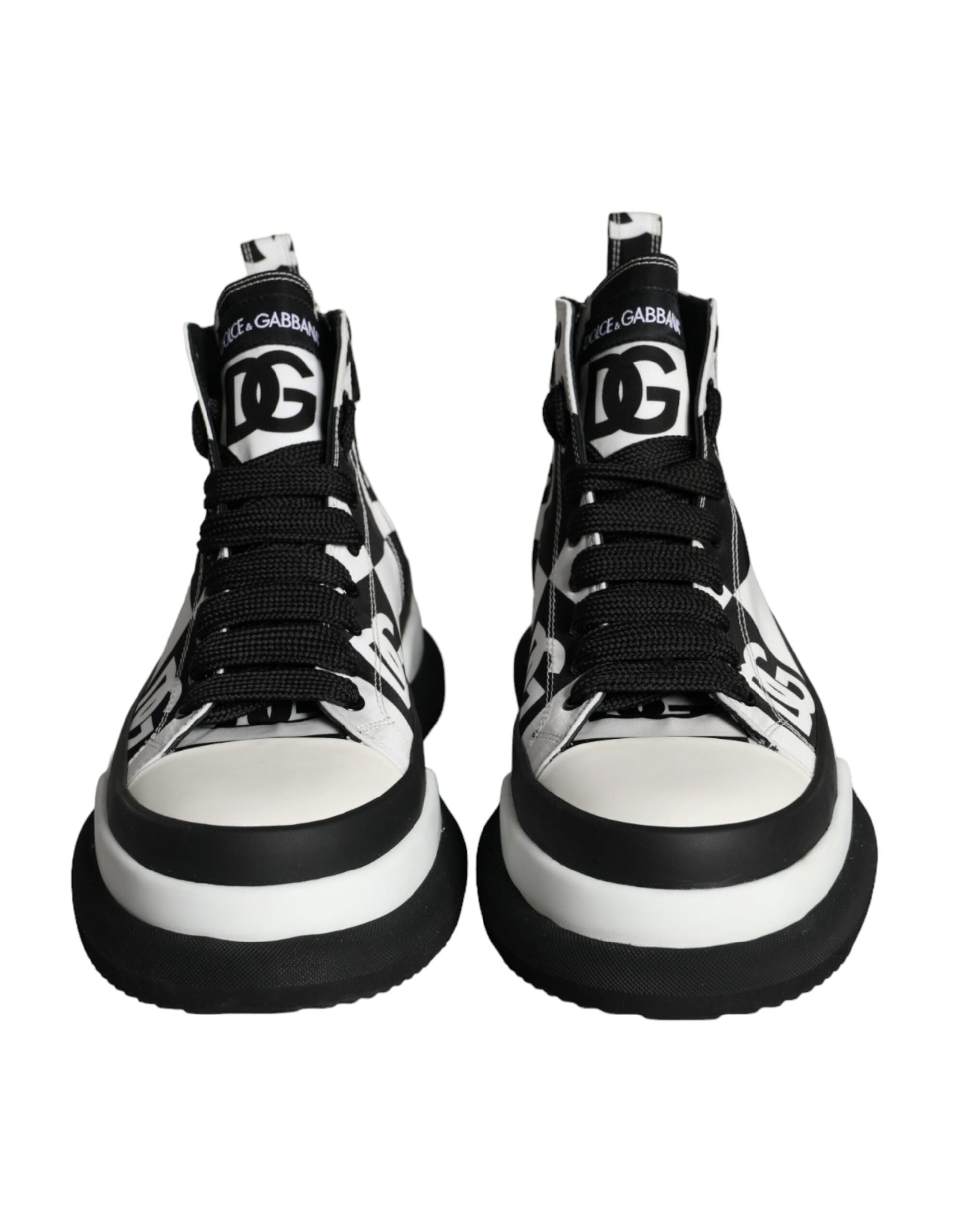 Black White Checkered High Top Sneakers Shoes