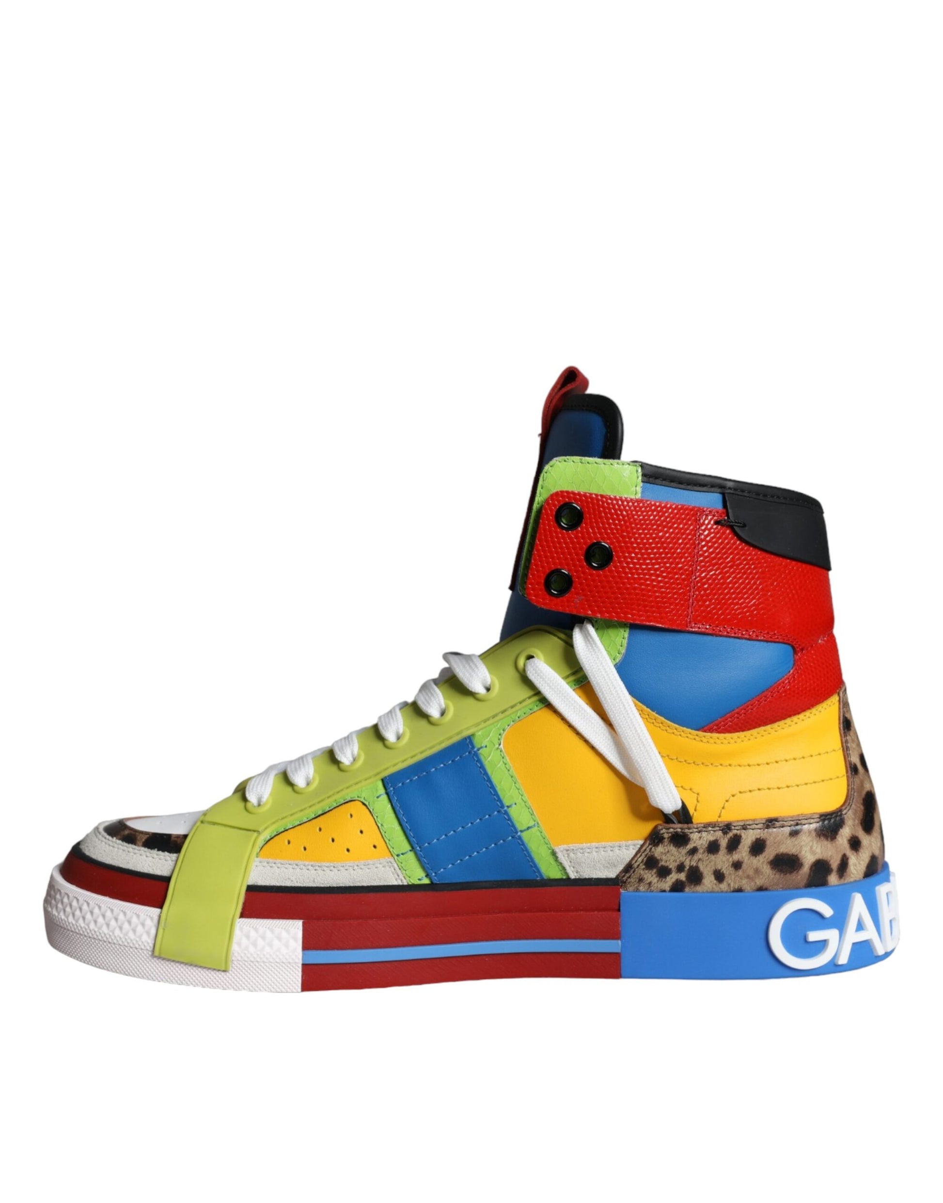 Multicolor Leather High Top Sneakers Shoes