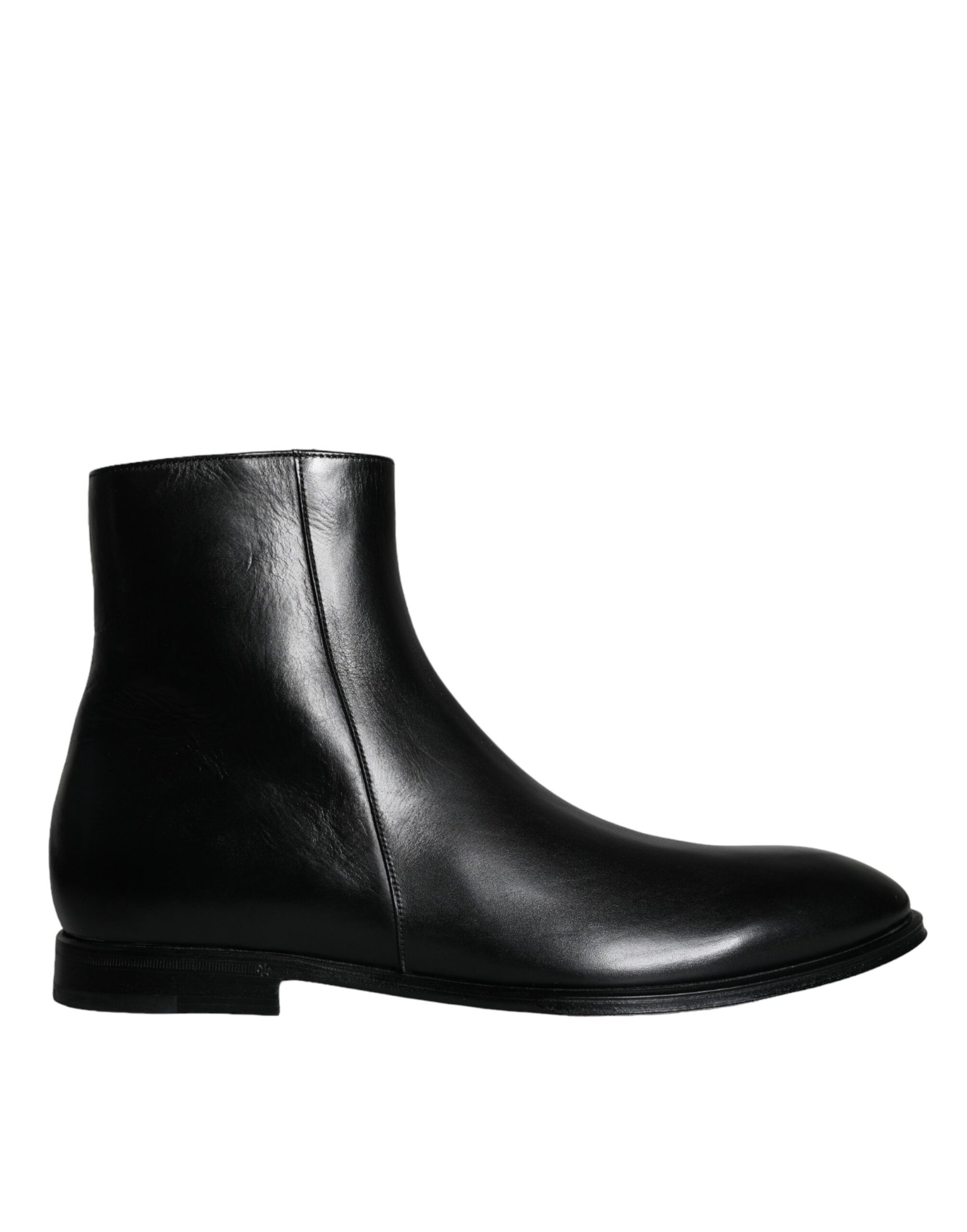 Black Calf Leather Men Ankle Boots Shoes