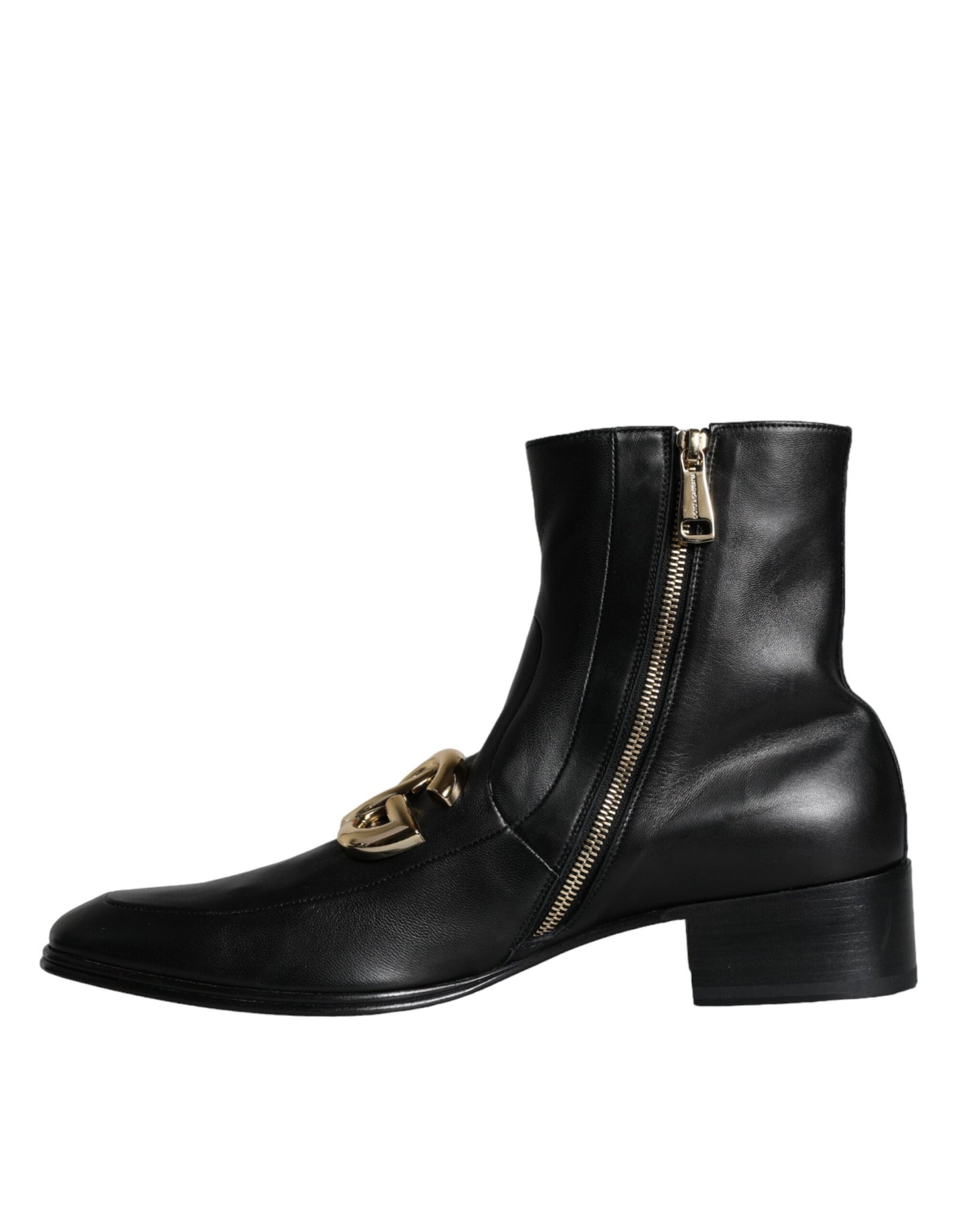 Black Lambskin Leather Men Ankle Boots Shoes