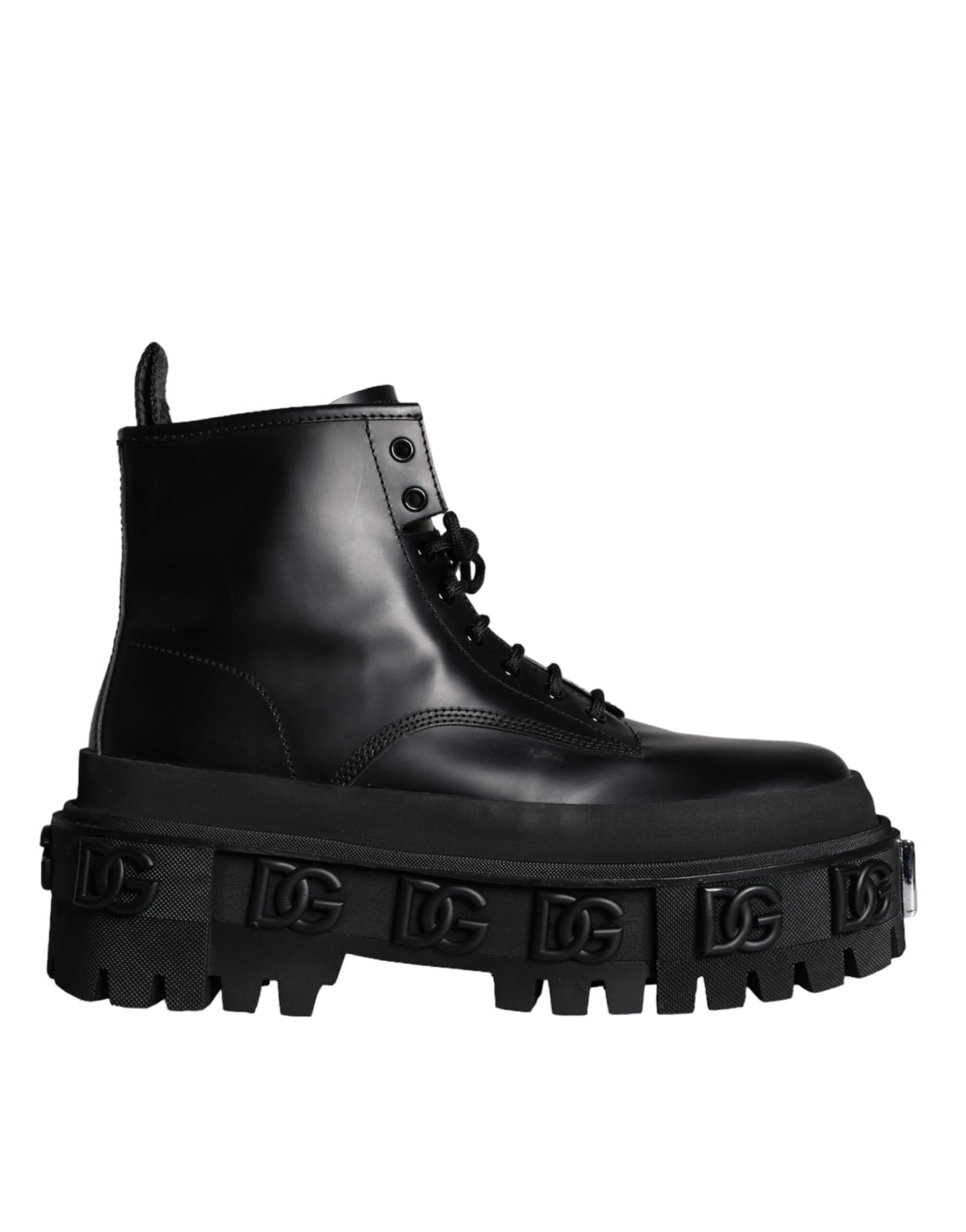 Black Lace Up Trekking Ankle Boots Men Shoes