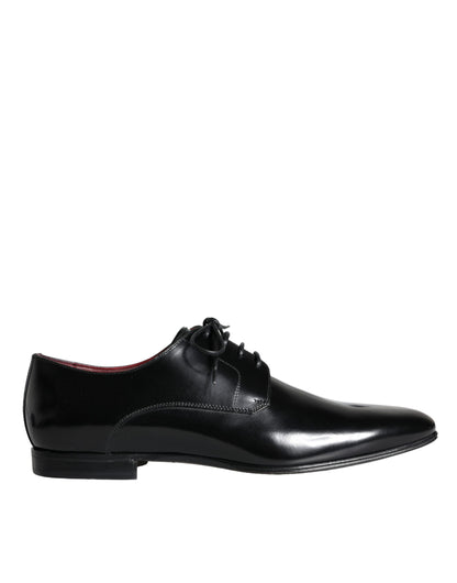 Black Calfskin Leather Derby Dress Men Shoes