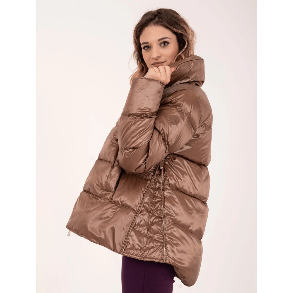 Brown Polyester Jackets & Coat