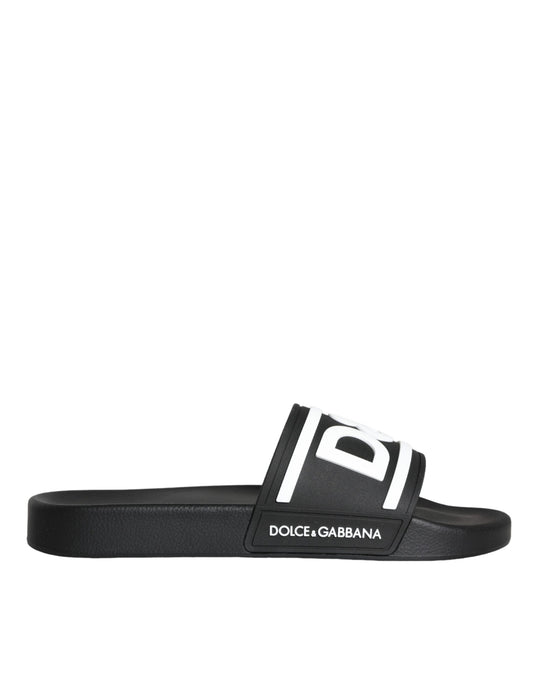 Black White Sandals Rubber Beachwear Shoes