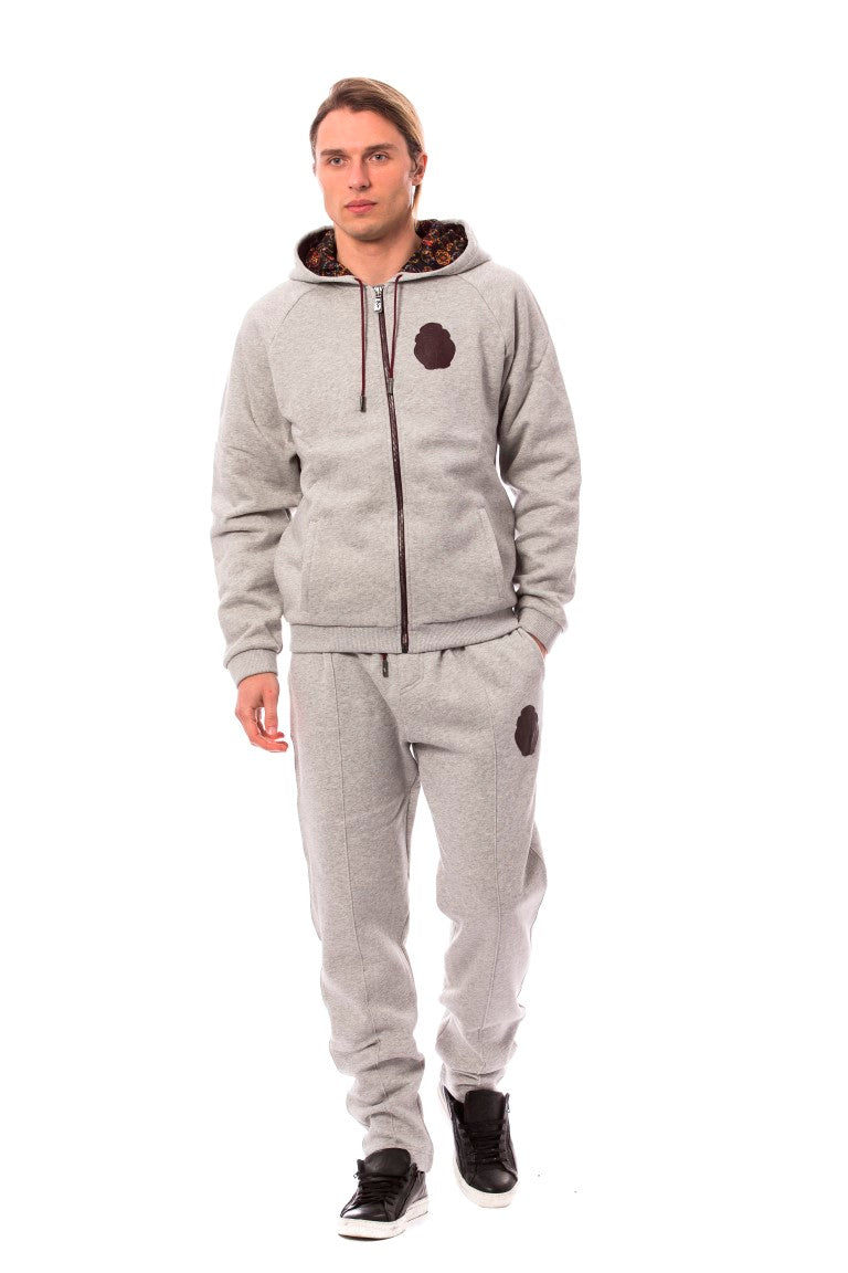 Elegant grijs katoenen sweatsuit-ensemble