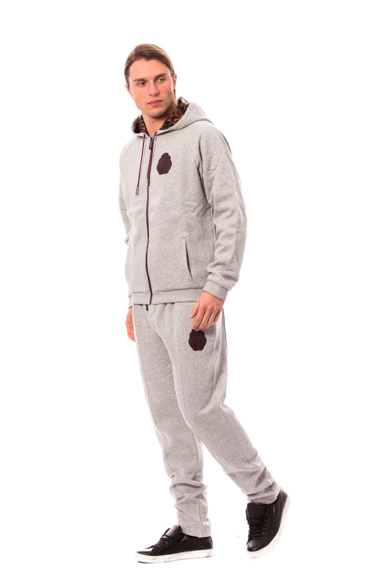 Elegant grijs katoenen sweatsuit-ensemble