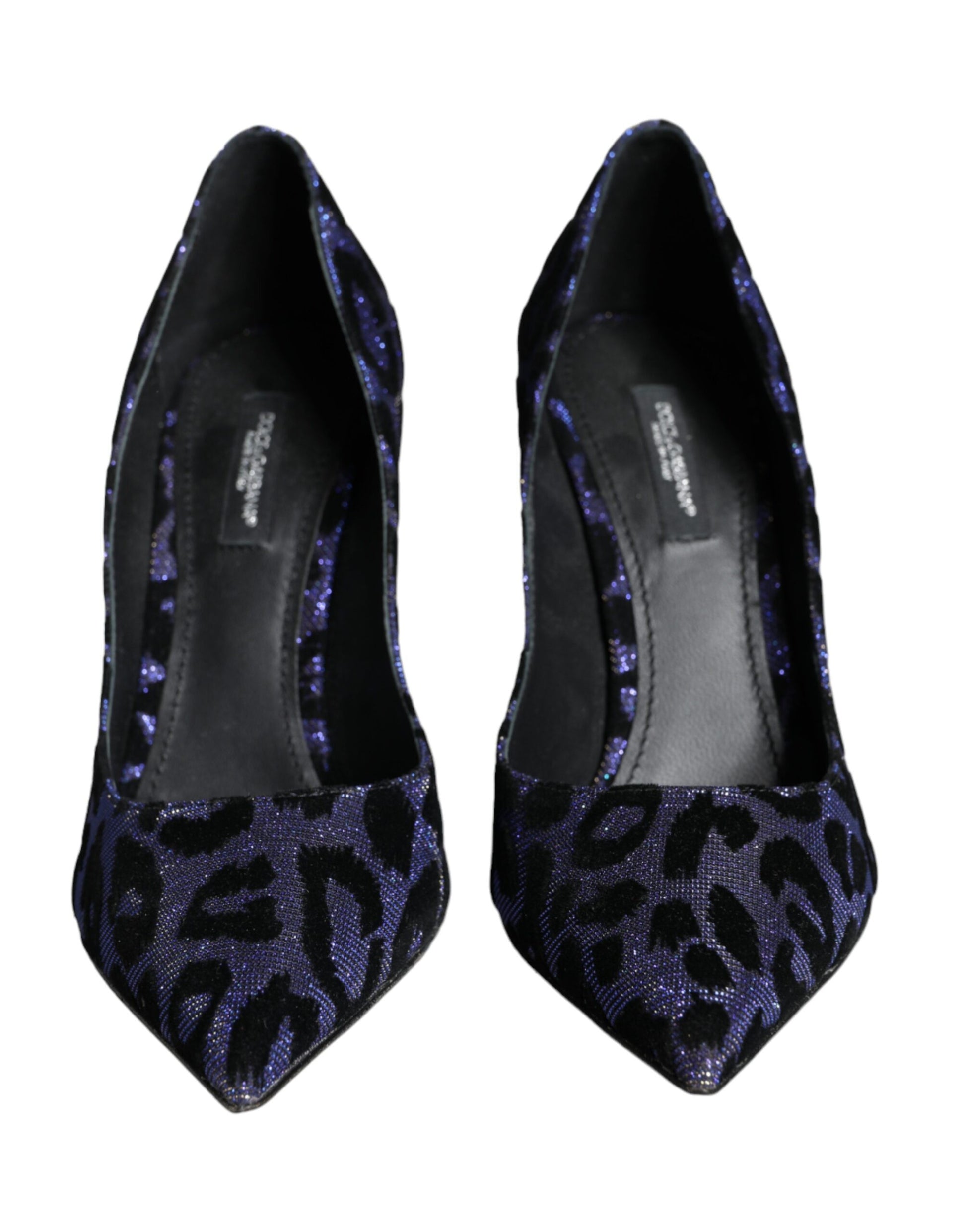 Dark Blue Leopard Lurex Heels Pumps Shoes