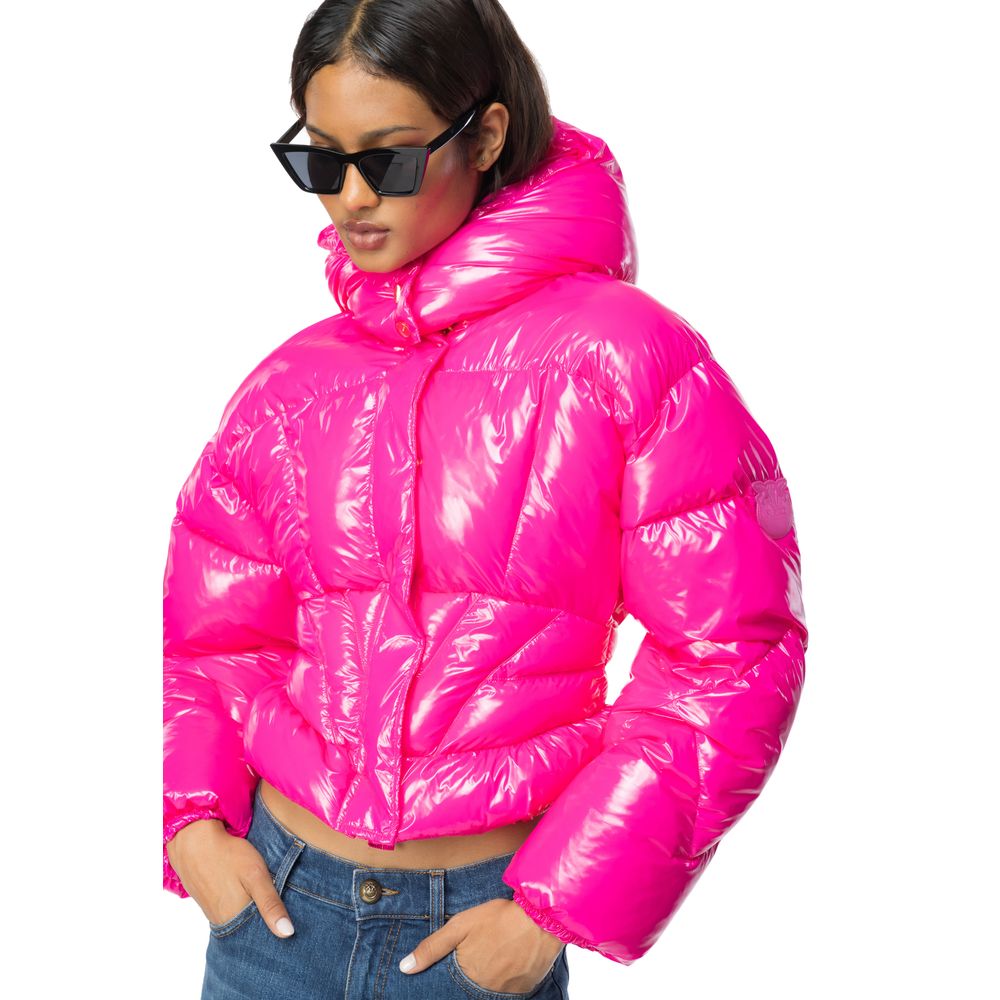 Fuchsia Nylon Jackets & Coat