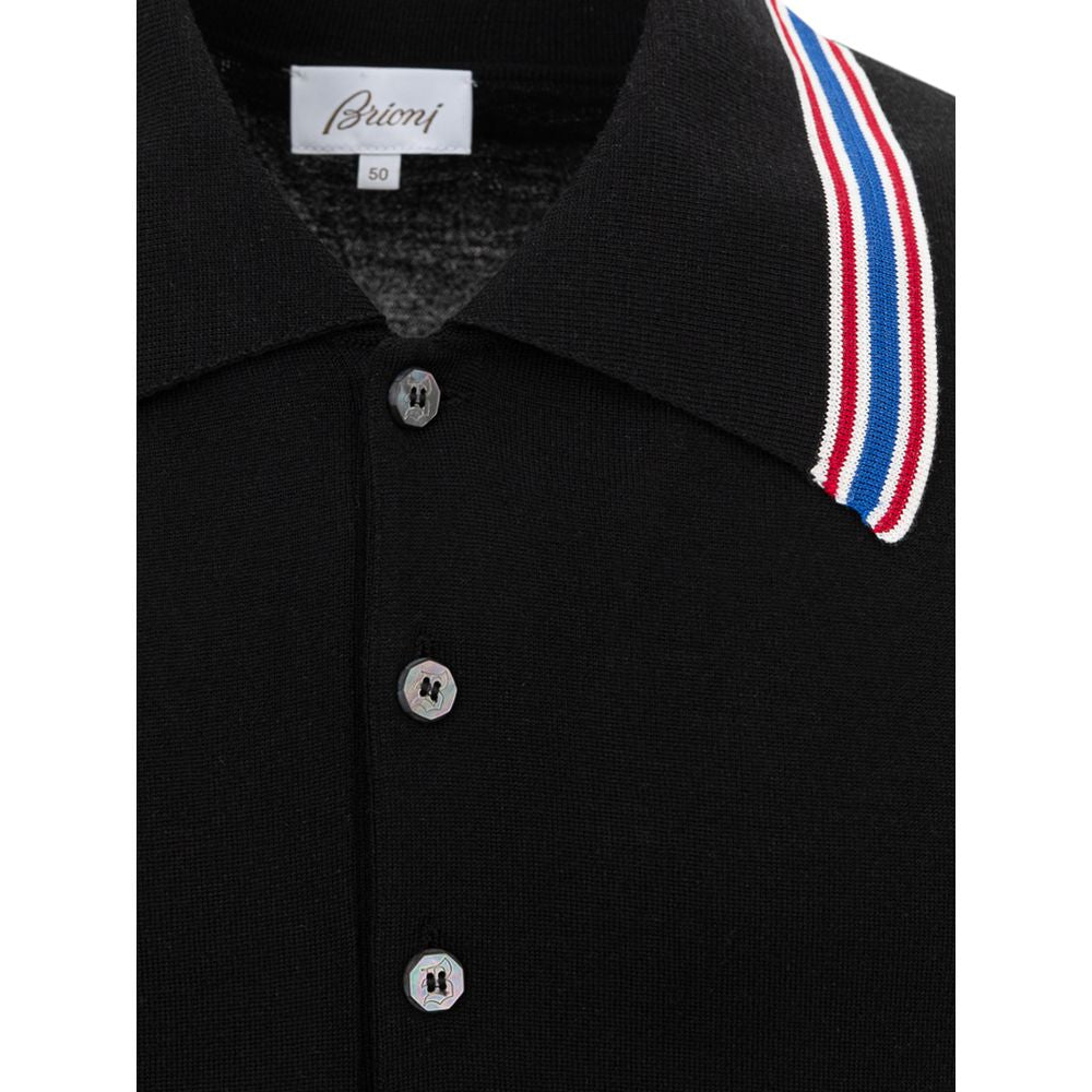 Black Wool Polo Shirt