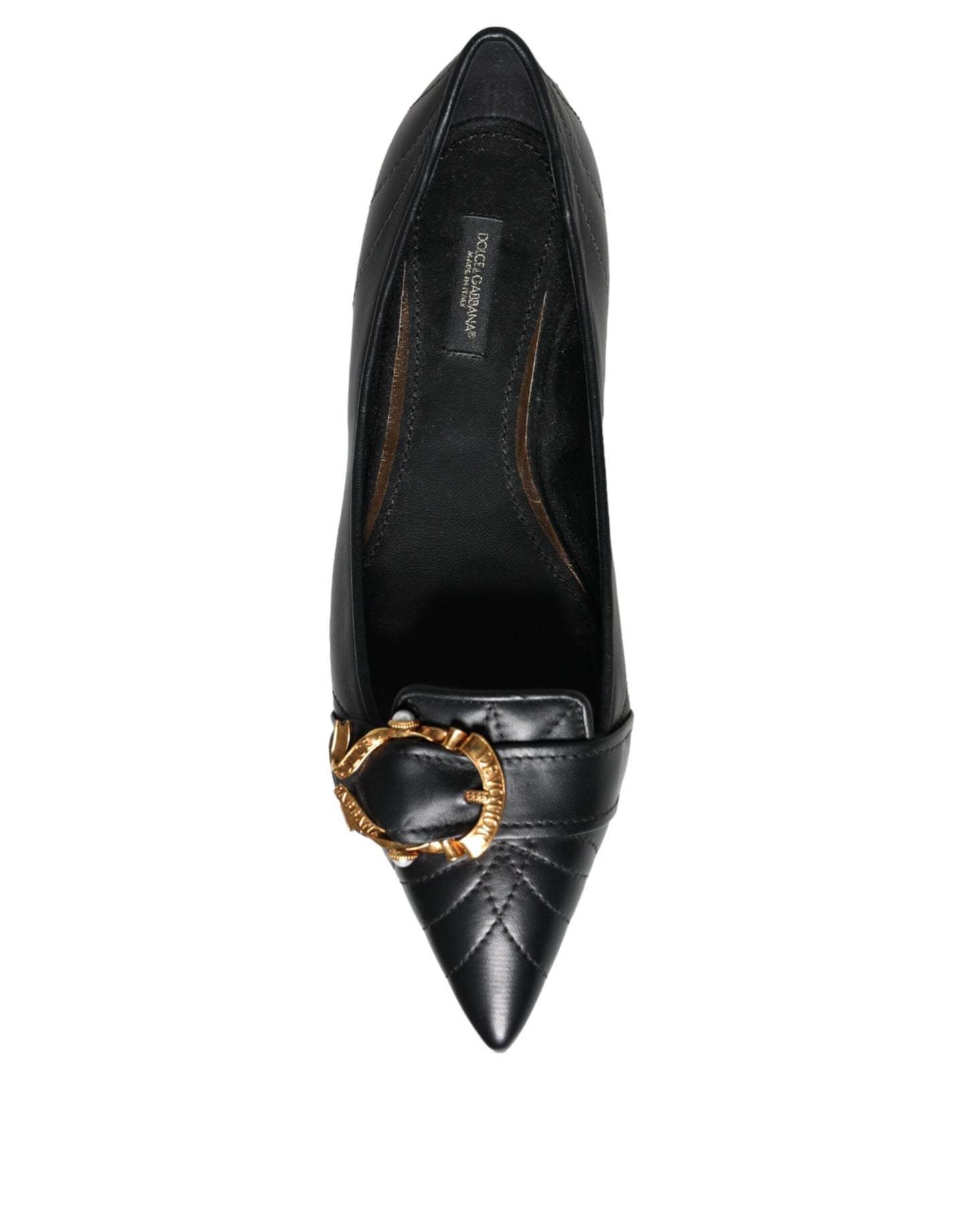 Black Devotion Leather Pointy Flats Shoes