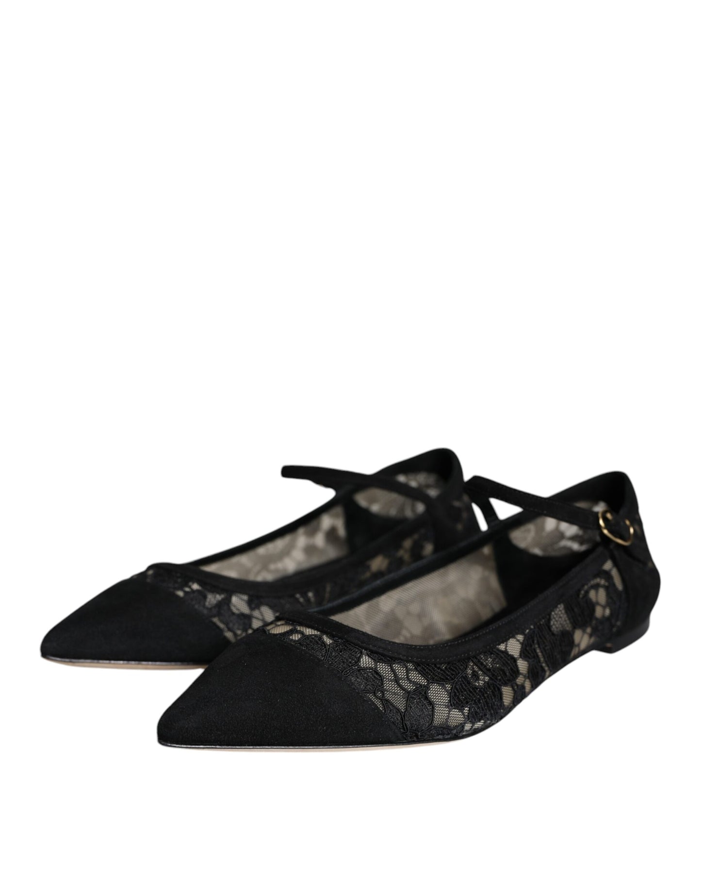 Black Taormina Lace Bellucci Flats Shoes