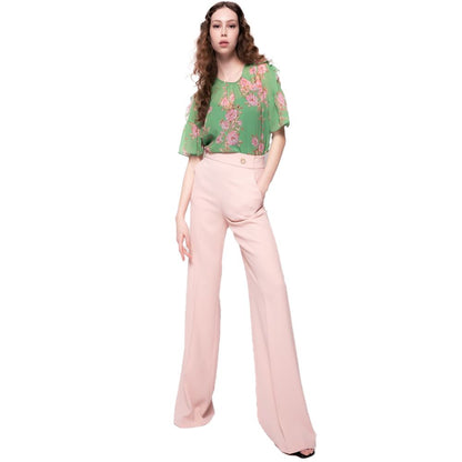 Pink Polyester Jeans & Pant