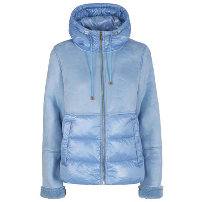 Light Blue Nylon Jackets & Coat