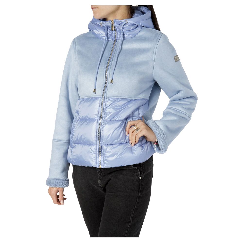 Light Blue Nylon Jackets & Coat